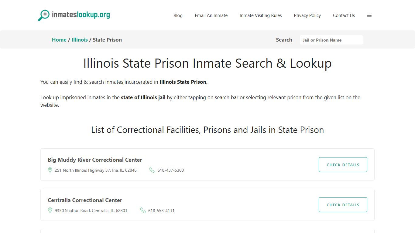 Illinois State Prison Inmate Search & Lookup